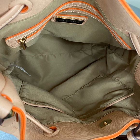 Big Buddha Light Pink Cream Orange Drawstring Shoulder Bag - Picture 7 of 16